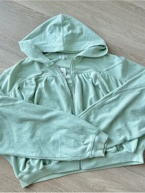 aerie Seafoam Green Hooded Zip Jacket